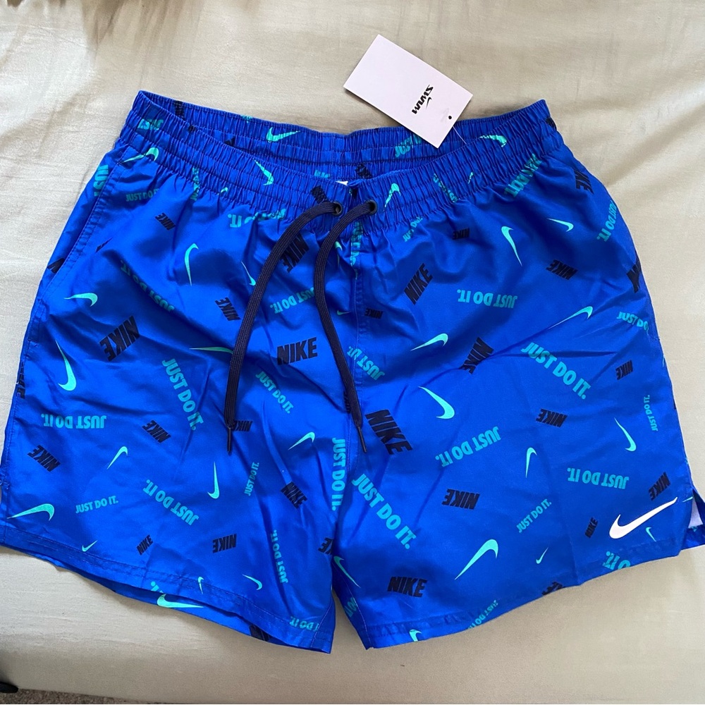 Nike Logofetti Blue Green Swim Shorts